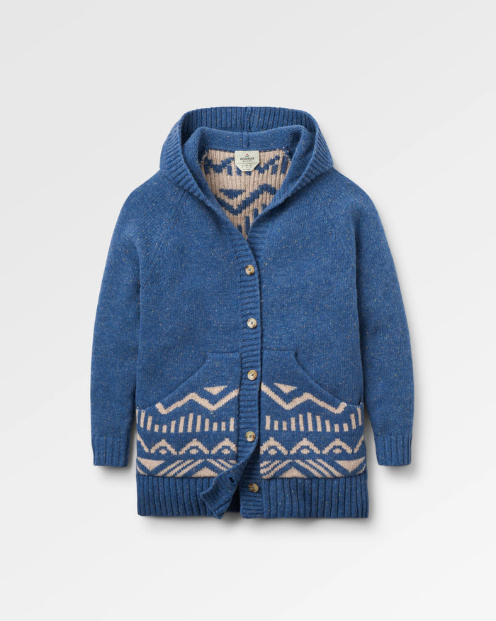 Snoozle Knitted Hooded Cardigan - Rich Nav